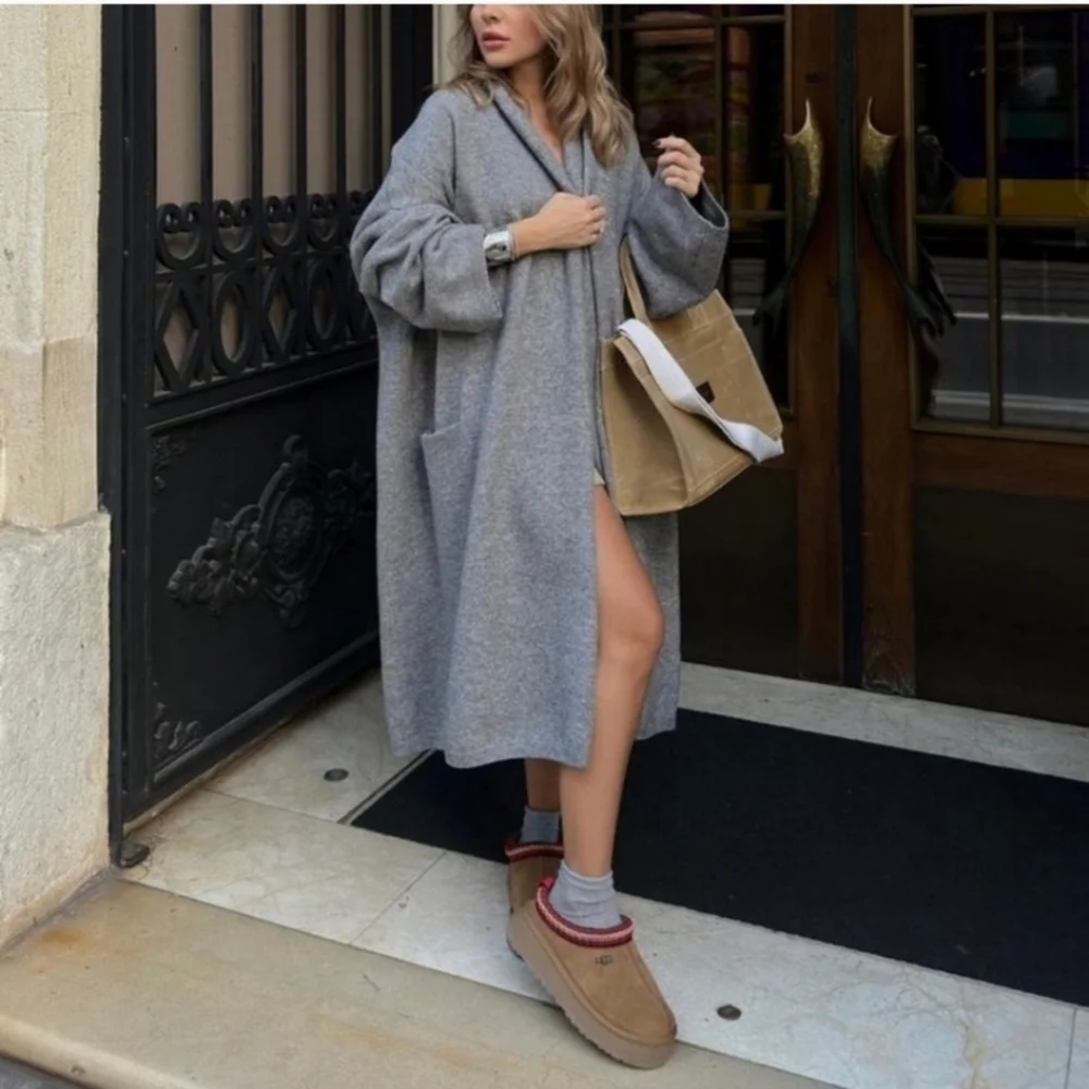 Zara Soft Knit Oversized Long Cardigan Coat - Picture 2 of 8